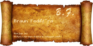 Braun Fedóra névjegykártya